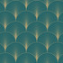 ESTA Home Lempicka Teal Art Deco Motif Wallpaper Design Department Covers about 57.5 square feet Netherlands Unpasted 6.9-in repeat, straight match 20.9-in by 33-ft long roll - My Fabric Connection -