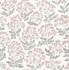 A-Street Prints Floret Pink Floral Wallpaper Equinox Covers about 56.4 square feet Great Britain Unpasted 20.9-in repeat, straight match 20.5-in by 33-ft long roll - My Fabric Connection -