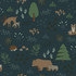 Chesapeake Finola Dark Blue Bears Wallpaper Fable Covers about 57.5 square feet 20.9-in by 33-ft long roll Unpasted 10.4 - My Fabric Connection -