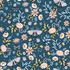 Chesapeake Zev Blue Butterfly Wallpaper Fable Covers about 57.5 square feet France Unpasted 10.4-in repeat, drop match 20.9-in by 33-ft long roll - My Fabric Connection -