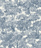 Chesapeake Spinney Blue Toile Wallpaper Wildflower Covers about 56.4 square feet United States Prepasted 24-in repeat, half drop match 20.5-in by 33-ft long roll - My Fabric Connection -