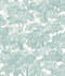 Chesapeake Spinney Teal Toile Wallpaper Farmhouse Covers about 56.4 square feet United States Prepasted 24-in repeat, drop match 20.5-in by 33-ft long roll - My Fabric Connection -