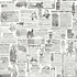 Brewster Underwood Black Newspaper Wallpaper Fresh Start Kitchen & Bath Covers about 56.4 square feet United States Prepasted 20.5-in repeat, drop match 20.5-in by 33-ft long roll - My Fabric Connection -