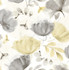 Brewster Zahra Grey Floral Wallpaper Fresh Start Kitchen & Bath Covers about 56.4 square feet Great Britain Unpasted 20.9-in repeat, drop match 20.5-in by 33-ft long roll - My Fabric Connection -