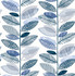 Brewster Nyssa Blue Leaves Wallpaper Fresh Start Kitchen & Bath Covers about 56.4 square feet Great Britain Unpasted 20.9-in repeat, straight match 20.5-in by 33-ft long roll - My Fabric Connection -
