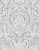 A-Street Prints Artemis Platinum Damask Wallpaper Grey Resource Covers about 57.5 square feet China Unpasted 25.2-in repeat, straight match 20.9-in by 33-ft long roll - My Fabric Connection -