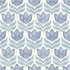 Chesapeake Cathal Blue Tulip Block Print Wallpaper Kinfolk Covers about 56.4 square feet United States Prepasted 10.25-in repeat, straight match 20.5-in by 33-ft long roll - My Fabric Connection -