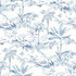Chesapeake Lagoon Blue Scenic Island Wallpaper Sanibel Covers about 56.4 square feet United States Prepasted 20.5-in repeat, straight match 20.5-in by 33-ft long roll - My Fabric Connection -