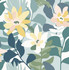 A-Street Prints Koko Turquoise Floral Wallpaper Seychelles Covers about 56.4 square feet Great Britain Unpasted 20.9-in repeat, drop match 20.5-in by 33-ft long roll - My Fabric Connection -