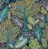 Advantage Kiah Blue Forest Wallpaper Splash Covers about 56.4 square feet Great Britain Unpasted 20.9-in repeat, straight match 20.5-in by 33-ft long roll - My Fabric Connection -