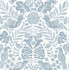 A-Street Prints Nestle Blue Bird Block Print Wallpaper Terrace Covers about 56.4 square feet Great Britain Unpasted 20.86-in repeat, straight match 20.5-in by 33-ft long roll - My Fabric Connection -