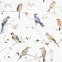 Chesapeake Birdsong Orange Trail Wallpaper Thoreau Covers about 56.4 square feet United States Prepasted 20.5-in repeat, half drop match 20.5-in by 33-ft long roll - My Fabric Connection -