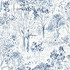 Chesapeake Walden Navy Forest Wallpaper Thoreau Covers about 56.4 square feet United States Prepasted 20.5-in repeat, half drop match 20.5-in by 33-ft long roll - My Fabric Connection -