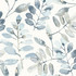 Chesapeake Pinnate Blue Leaves Wallpaper Thoreau Covers about 56.4 square feet United States Prepasted 20.5-in repeat, half drop match 20.5-in by 33-ft long roll - My Fabric Connection -