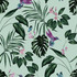 ohpopsi Clivia Mint Hummingbird Wallpaper Wild Covers about 54.2 square feet Great Britain Unpasted 19.7-in repeat, straight match 19.7-in by 33-ft long roll - My Fabric Connection -