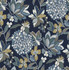 A-Street Prints Valdivian Indigo Floral Wallpaper Harmony Covers about 56.4 square feet Great Britain Unpasted 20.86-in repeat, straight match 20.5-in by 33-ft long roll - My Fabric Connection -