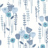 A-Street Prints Mabel Blue Floral Field Wallpaper Whimsy Covers about 56.4 square feet Great Britain Unpasted 10.4-in repeat, drop match 20.5-in by 33-ft long roll - My Fabric Connection - A-Street Prints Mabel Blue Floral Field Wallpaper Whimsy Covers about 56.4 square feet Great Britain Unpasted 10.4-in repeat, drop match 20.5-in by 33-ft long roll - My Fabric Connection -