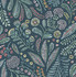A-Street Prints Briar Teal Floral Wallpaper Whimsy Covers about 56.4 square feet Great Britain Unpasted 10.4-in repeat, drop match 20.5-in by 33-ft long roll - My Fabric Connection -