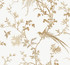 Ronald Redding Bird & Blossom Chinoserie White & Gold Wallpaper 24 Karat Covers about 60.8 square feet United States Unpasted 25.25-in repeat, drop match 27-in by 27-ft long roll - My Fabric Connection -
