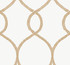 Ronald Redding Laurel Leaf Ogee Gold Wallpaper 24 Karat Covers about 60.8 square feet United States Unpasted 25.25-in repeat, straight match 27-in by 27-ft long roll - My Fabric Connection -