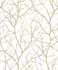Antonina Vella Trees Silhouette White & Gold Wallpaper Antonina Vella Modern Metals Second Edition Covers about 57.2 square feet China Unpasted 25.2-in repeat, straight match 20.8-in by 33-ft long roll - My Fabric Connection -