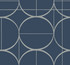 Antonina Vella Sun Circles Blue & Silver Wallpaper Antonina Vella Modern Metals Second Edition Covers about 60.5 square feet China Unpasted 25.2-in repeat, straight match 27-in by 26.9-ft long roll - My Fabric Connection -