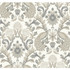 Ronald Redding Plume Dynasty White & Neutral Metallic Wallpaper Arts and Crafts Covers about 60.8 square feet 27-in by 27-ft long roll Unpasted 25.25 - My Fabric Connection -