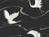 Inspired by Color Soaring Cranes Black & Gold Wallpaper Black & White Resource Library Covers about 60.8 square feet Prepasted 20.5-in repeat, straight match 27-in by 27-ft long roll - My Fabric Connection -
