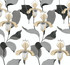 Inspired by Color Lady Slipper Gold & Grey Wallpaper Black & White, III Covers about 60.8 square feet Unpasted 25.25-in repeat, straight match 27-in by 27-ft long roll - My Fabric Connection -