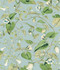 York Wallcoverings Moon Flower Sky Blue Wallpaper Blooms Covers about 56.4 square feet Unpasted 24-in repeat, drop match 20.5-in by 33-ft long roll - My Fabric Connection -