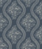 Magnolia Home Coverlet Floral Grey & Blue Wallpaper Magnolia Home Covers about 56.4 square feet Prepasted 12-in repeat, drop match 20.5-in by 33-ft long roll - My Fabric Connection -