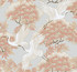 Ronald Redding Sprig & Heron Orange Wallpaper Tea Garden Covers about 60.8 square feet Unpasted 25.25-in repeat, drop match 27-in by 27-ft long roll - My Fabric Connection -