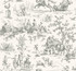 York Wallcoverings Seasons Toile Grey Wallpaper Toile Resource Library Covers about 60.8 square feet Prepasted 25.25-in repeat, drop match 27-in by 27-ft long roll - My Fabric Connection -