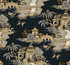 York Wallcoverings Pagoda And Sampan Scenic Black Wallpaper Toile Resource Library Covers about 60.8 square feet Unpasted 25.25-in repeat, straight match 27-in by 27-ft long roll - My Fabric Connection -