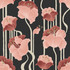 York Wallcoverings Shirley Coral Deco Floral Peel & Stick Wallpaper Mirth Studios Covers about 34.2 square feet Peel & Stick 20.5-in repeat, straight match 20.5-in by 20-ft long roll - My Fabric Connection -
