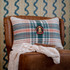 MONTEREY PLAID Wool Cushion (LC40153) by Mind The Gap Designer Pillows | LC40153 | WOODSTOCK '69 LIFESTYLE COLLECTION | 23,6 x 15,8 in | Green, Orange, Taupe, Yellow | Fabric Carolina | https://www.fabriccarolina.com/