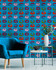 Mind the Gap Wallpaper Neon Kiss Blue Wallpaper THE WALLPAPER COLLECTABLES Satin Matte Made in Europe Paste the wall 3 rolls x 20.5 x 3.25 yards - My Fabric Connection -