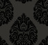 Ronald Redding Teardrop Damask Black Wallpaper 24 Karat Covers about 60.8 square feet 27-in by 27-ft long roll Unpasted 25.25 - My Fabric Connection -