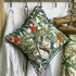 PARROTS OF BRASIL Linen Cushion (LC40017) by Mind The Gap Designer Pillows | LC40017 | THE TROPICAL COTTAGE | 20 x 20 in | Blue, Red, Yellow | Fabric Carolina | https://www.fabriccarolina.com/