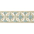 Thibaut Trim Leila Tape Aqua and Willow AE12341 Trim 60% Polyester, 22% Cotton, 18% Linen U.S.A </p><p>Repeat: H: , V: 3.12 in  (7.92 cm) - My Fabric Connection -