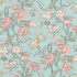 Norbar Fabric Flora Aqua ROMANCE 55% LINEN 45% COTTON SPAIN 22 1/6"V 27 1/6"H 55" - My Fabric Connection -