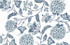 Norbar Fabric Malaysia Vintage Blues ROMANCE 100% COTTON SPAIN 17"V 18"H 55" - My Fabric Connection -