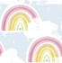 Seabrook Wallpaper Rainbows Powder Blue Day Dreamers  United States 56.12 20.87" 20.5"  - My Fabric Connection -