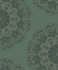 Seabrook Wallpaper Lace Medallion Sea Green, Beige, and Ebony Aura  Netherlands 56.05 25.2" 20.5"  - My Fabric Connection -