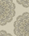 Seabrook Wallpaper Lace Medallion Gold and Charcoal Aura  Netherlands 56.05 25.2" 20.5"  - My Fabric Connection -