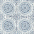 Seabrook Wallpaper Mandala Boho Tile Cerulean and Washed Denim Boho Rhapsody  United States 56.05 20.87" 20.5"  - My Fabric Connection -