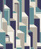 Seabrook Wallpaper Deco Geometric Perry Teal & Indigo Mondrian  Netherlands 56.5 25.2" 20.5"  - My Fabric Connection -