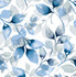 Seabrook Wallpaper Watercolor Tossed Leaves Blue Lagoon Lillian August Peel and Stick  United States 30.75 20.87" 20.5"  - My Fabric Connection -
