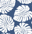 Seabrook Wallpaper Monstera Leaf Blue Harry & Grace Peel and Stick  United States 30.75 20.87" 20.5"  - My Fabric Connection -