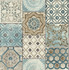 Seabrook Wallpaper Morocaan Tile Blue & Copper NextWall Peel & Stick  United States 30.75 20.87" 20.5"  - My Fabric Connection -